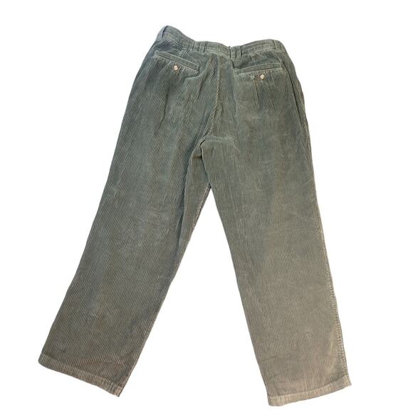 VTG Tommy Bahama Corduroy Pants Men’s 33 Green Wide Leg Pleated Relaxed GUC - Picture 2 of 7